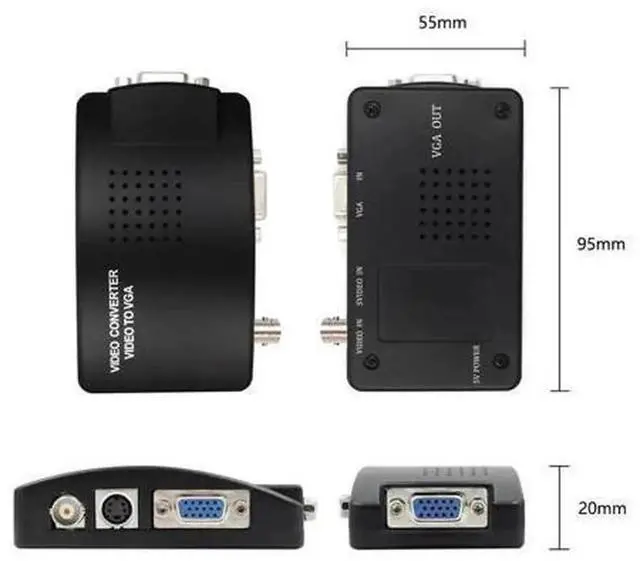 Alt view image 2 of 5 - S-Video & VGA Input to VGA Output HD Video Converter Adapter, Support 1080P Full HD Signal Conversion, Dual Input Interface Compatible with PC Laptop CCTV Camera to Monitor Projector Display, Plug-and