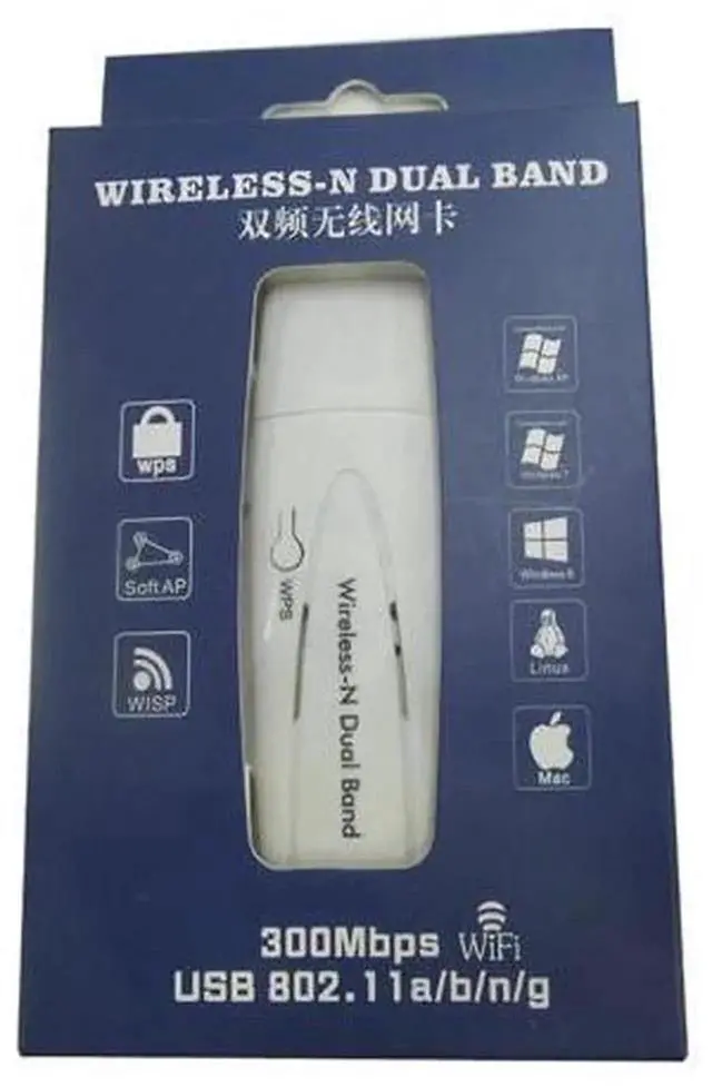 Alt view image 2 of 2 - 300Mbps Wireless USB WiFi Adapter with Ralink RT3572 Chipset, 2.4GHz High Gain WiFi Dongle Compatible with Kali Linux 2019, Samsung Smart TV, Desktop Laptop PC, Support Wireless Network Receiving Sign