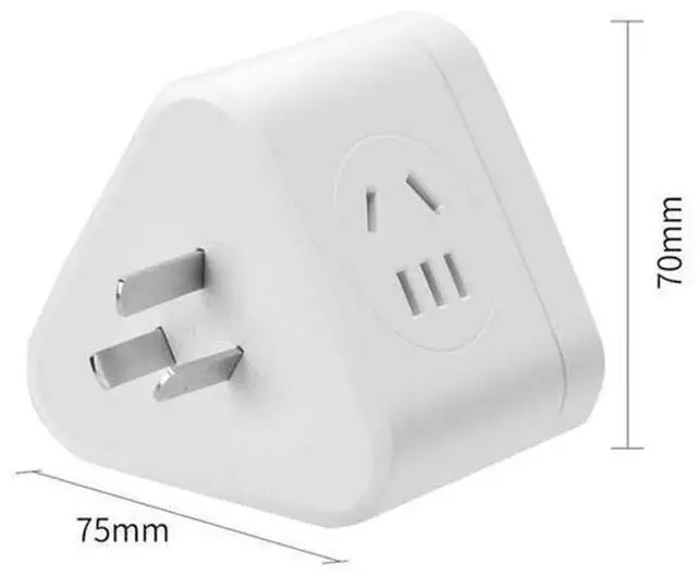 Alt view image 4 of 5 - Model 18322 Intelligent Triangle Cube USB Socket Adapter, Wall Plug Power Converter with Multi AC Outlets & USB Charging Ports, Full Safety Surge Overload Protection, Universal Charging Cube Connector