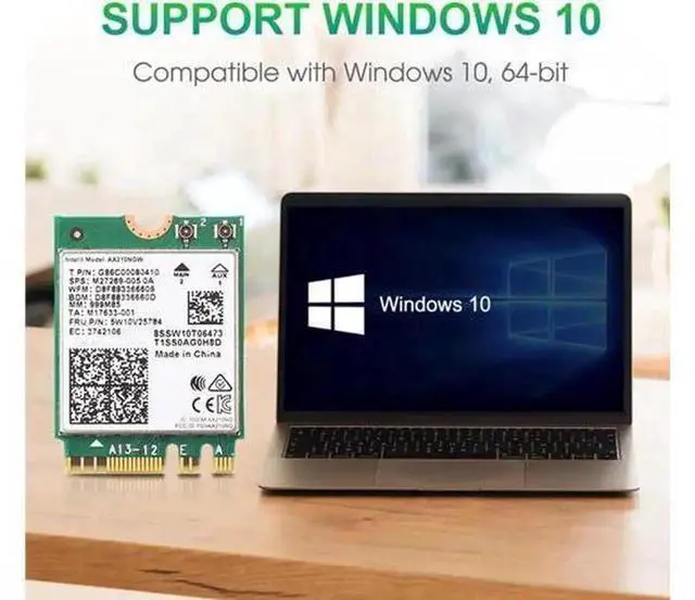 Alt view image 2 of 5 - PCIe WiFi 6E Intel AX210 Desktop Wireless Adapter, 3000Mbps 802.11ax Network Card with Bluetooth 5.2, Tri-Band 2.4G/5G/6G, AX210NGW Module Compatible with Windows 10/11 & Linux for Gaming Streaming On