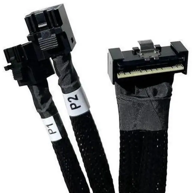 Alt view image 4 of 5 - 80cm SFF-8654 74Pin 8X to Dual SFF-8643 36Pin 4X Breakout Cable, Server RAID Cable Compatible with DELL PERC H750 H755