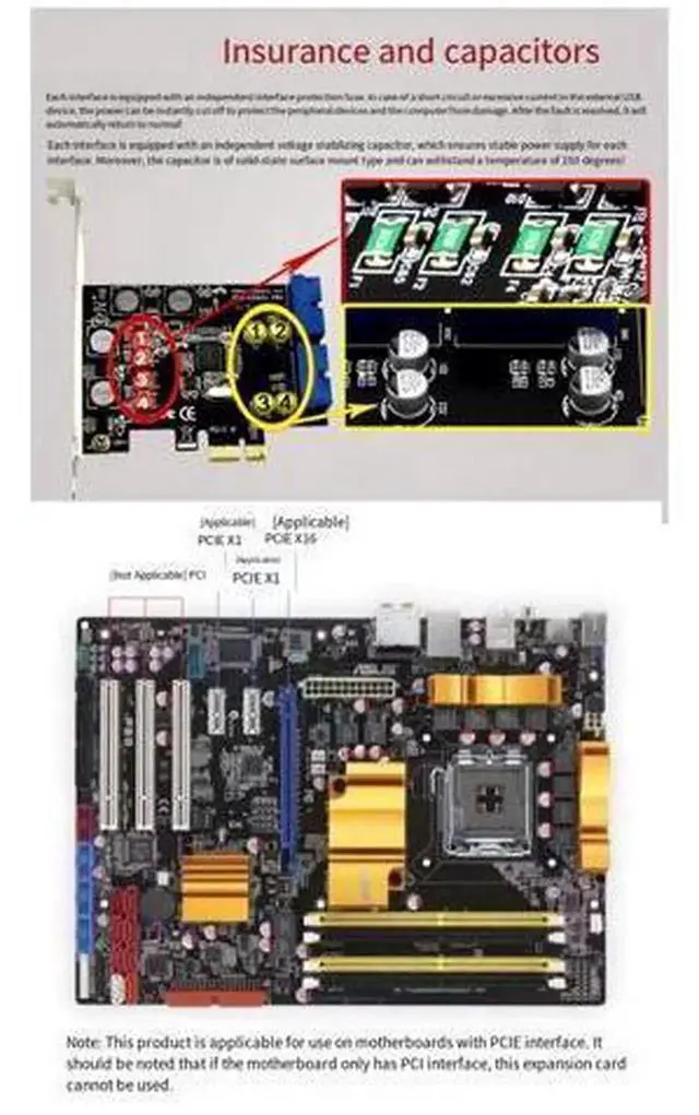 Alt view image 4 of 7 - PCIe USB 3.0 Expansion Card, PCI Express to Front Panel USB 3.0 Adapter with 19/20 Pin Internal Header for Desktop PC
