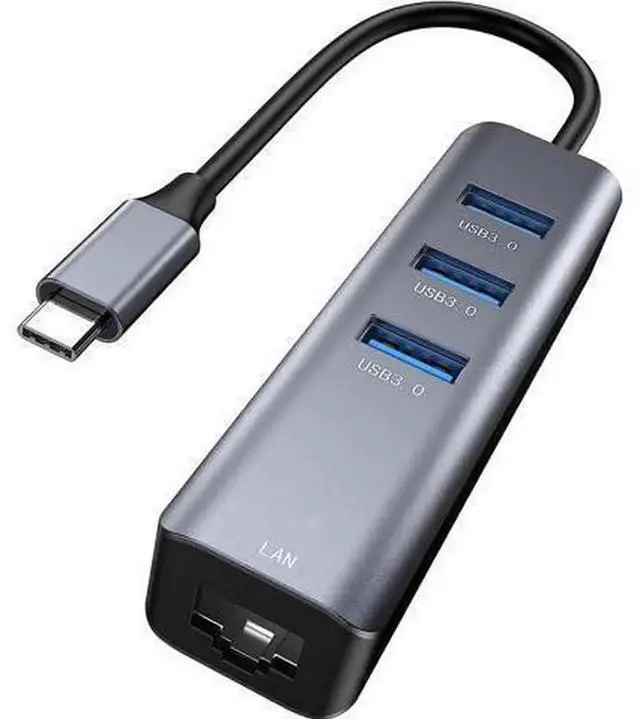 Main image of USB C Gigabit Ethernet Adapter, Thunderbolt 3 Type-C to RJ45 LAN Network Dongle Compatible with MacBook Pro/Air, Dell XPS, Laptops, Tablets