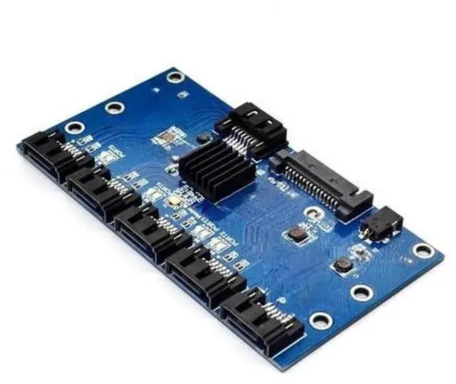 Main image of 1 to 5 Port SATA Port Multiplier Card, SATA Hub Splitter Storage Riser Card for Router Hard Disk Expansion