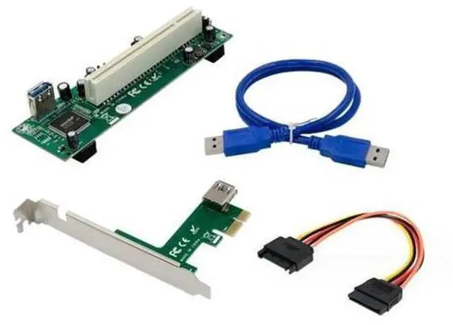 Main image of PCI-E X1 to Dual PCI Slot Expansion Card, Detachable PCI Adapter Converter for Desktop PC, Plug and Play No Extra Drivers Needed
