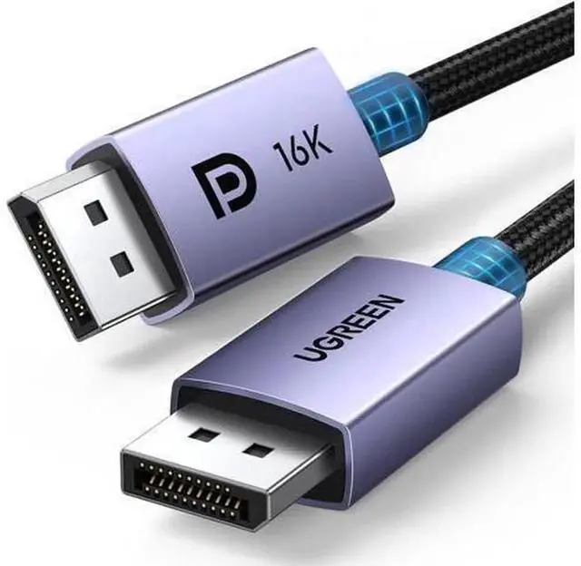 Main image of UGREEN DisplayPort 2.1 Cable VESA Certified 40Gbps DSC 1.2a, Supports 16K@30Hz, 8K@240Hz, 4K@240Hz HDR HDCP, Braided DP Cord FreeSync G-Sync for GPU Monitor, 6.6FT