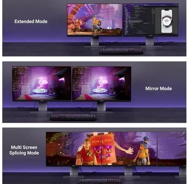 Alt view image 5 of 7 - UGREEN DisplayPort 2.1 Cable VESA Certified 40Gbps DSC 1.2a, Supports 16K@30Hz, 8K@240Hz, 4K@240Hz HDR HDCP, Braided DP Cord FreeSync G-Sync for GPU Monitor, 6.6FT