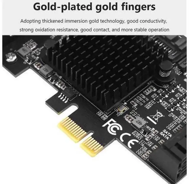 Alt view image 5 of 5 - PCIe SATA Expansion Card PCI-E 1X to 8 Ports SATA 3.0 Controller Card, 6Gbps High Speed PCI Express SATA Adapter for Desktop HDD SSD Storage Expansion