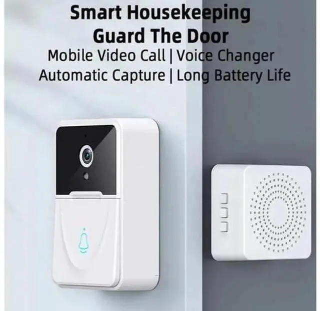 Main image of Wireless WiFi Smart Video Doorbell Camera, Night Vision Two-Way Audio Intercom, Motion Alarm Security Doorbell Monitor for Home Outdoor