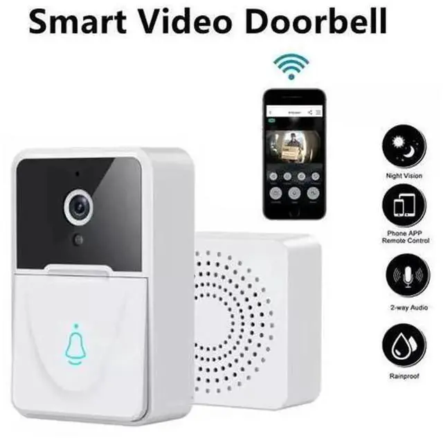 Alt view image 6 of 6 - Wireless WiFi Smart Video Doorbell Camera, Night Vision Two-Way Audio Intercom, Motion Alarm Security Doorbell Monitor for Home Outdoor