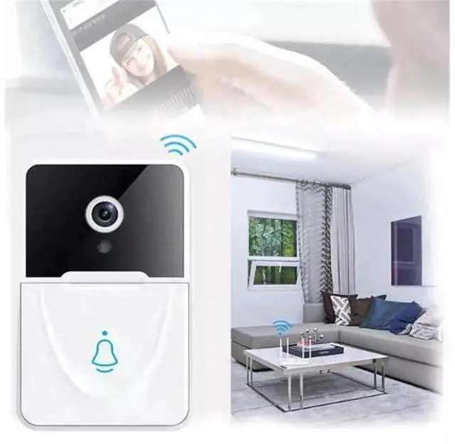 Alt view image 2 of 6 - Wireless WiFi Smart Video Doorbell Camera, Night Vision Two-Way Audio Intercom, Motion Alarm Security Doorbell Monitor for Home Outdoor
