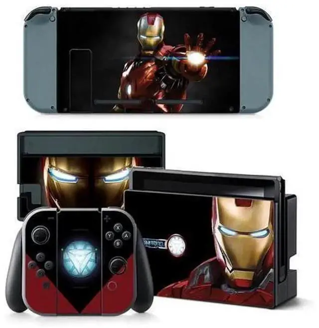 Main image of Anime Iron Man Thor Vinyl Skin Sticker Decal Full Set, Compatible with Switch Console Controller Dock Protective Wrap Cover, Model TN-Switch-5393