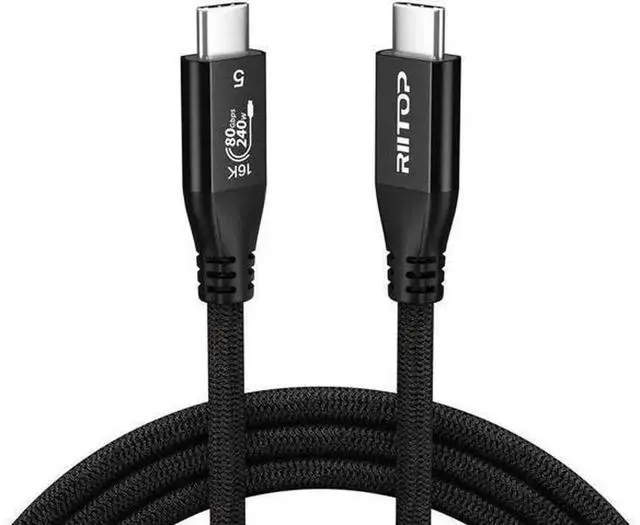 Main image of 3.3FT Thunderbolt 5 USB-C Braided Cable, 80Gbps Data Transfer 240W PD Fast Charging, Supports 16K/8K Video Output, Compatible with Thunderbolt 4 USB4 MacBook iPad Pro iPhone 16 Samsung eGPU Docking Hu
