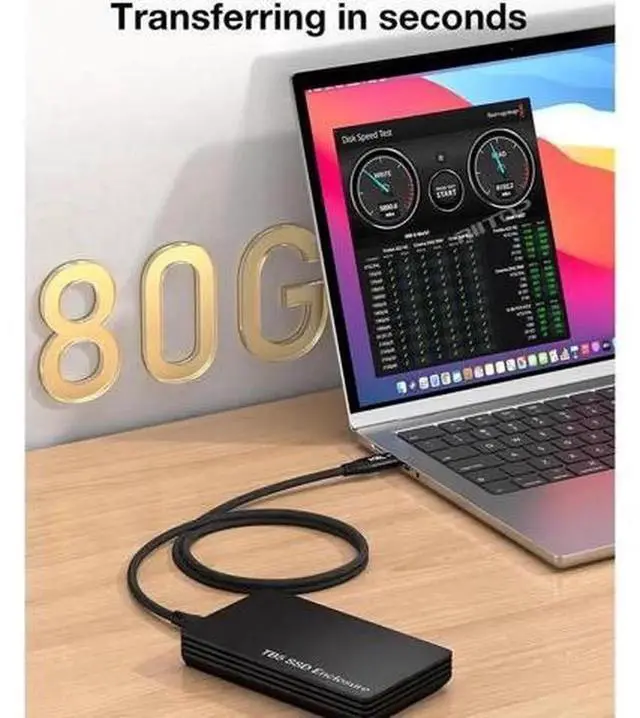 Alt view image 5 of 7 - 3.3FT Thunderbolt 5 USB-C Braided Cable, 80Gbps Data Transfer 240W PD Fast Charging, Supports 16K/8K Video Output, Compatible with Thunderbolt 4 USB4 MacBook iPad Pro iPhone 16 Samsung eGPU Docking Hu
