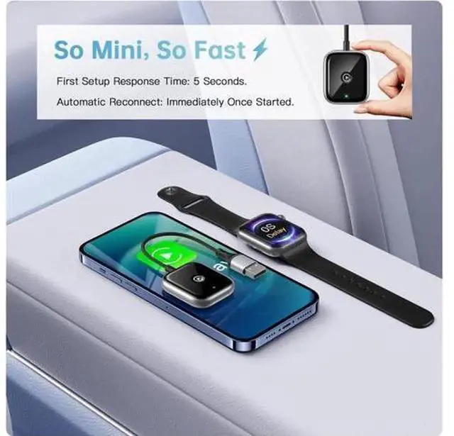 Alt view image 7 of 7 - Wireless CarPlay Adapter for iPhone, Convert Factory Wired CarPlay to Wireless Connection, Super Mini Plug-and-Play CarPlay Dongle, Fast Auto Connect for Vehicles with Original Wired Apple CarPlay