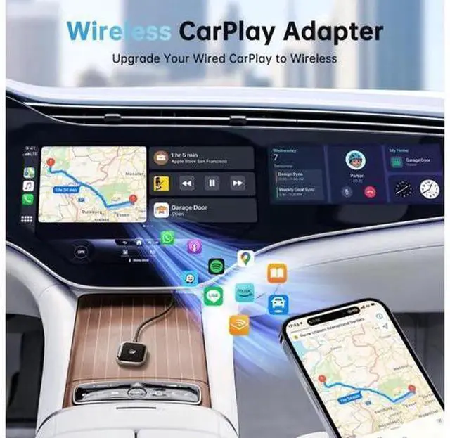 Alt view image 4 of 7 - Wireless CarPlay Adapter for iPhone, Convert Factory Wired CarPlay to Wireless Connection, Super Mini Plug-and-Play CarPlay Dongle, Fast Auto Connect for Vehicles with Original Wired Apple CarPlay
