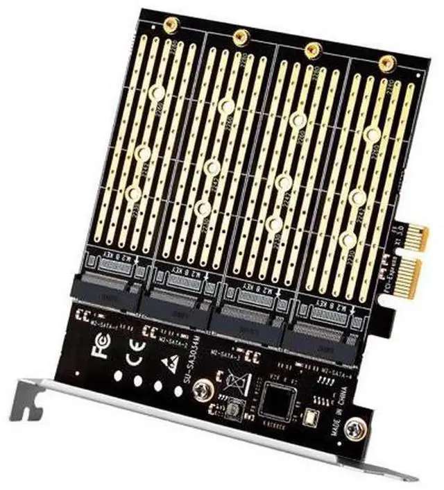 Main image of PCIe x1 to 4-Port M.2 B-Key SSD Expansion Card, NGFF SATA M.2 Adapter Converter Card Supports 4 SATA M.2 SSDs for Desktop Storage Expansion