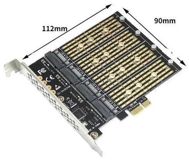 Alt view image 2 of 4 - PCIe x1 to 4-Port M.2 B-Key SSD Expansion Card, NGFF SATA M.2 Adapter Converter Card Supports 4 SATA M.2 SSDs for Desktop Storage Expansion
