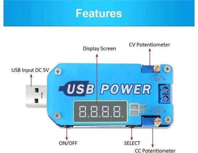 Alt view image 6 of 6 - 15W DC-DC Buck Boost Converter with Housing, Adjustable CVCC USB Power Supply Module, Step Up Step Down Voltage Regulator Supports Output 3.3V 9V 12V 24V 30V for Electronic DIY Projects