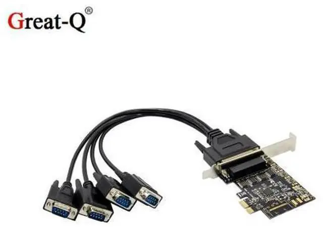 Main image of PCIe to 4-Port RS232 Serial Adapter Card with AX99100 Chip, Industrial-Grade COM Port Expansion PCI-E Card for PLC, Scanner, POS and Industrial Control Equipment