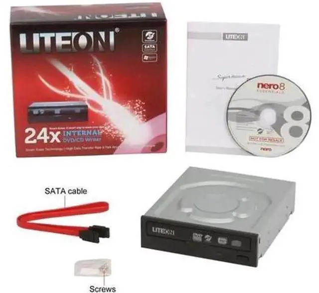 Alt view image 3 of 3 - iHAS324-08 Internal SATA CD DVD Burner Drive, 24X DVD±R, 16X DVD-ROM, 48X CD-R Writer, Black Desktop Optical Disc Drive for Data Backup & Media Recording