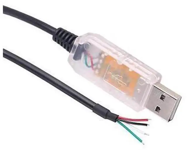 Main image of 6FT USB-RS485-1800-BT Serial Converter Cable with FTDI FT232RL Chip, 4-Core Bare Wire End RS485 Communication Line, 1.8M Shielded USB to RS485 Cable for PLC, Sensor, Industrial Control & M