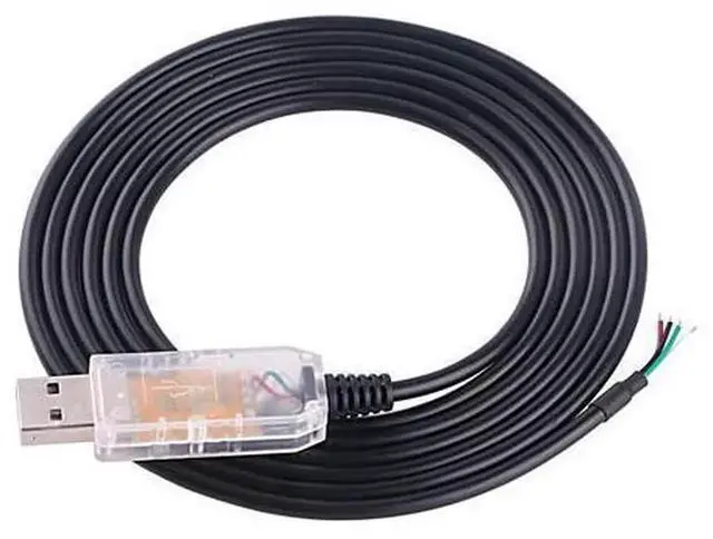 Alt view image 3 of 4 - 6FT USB-RS485-1800-BT Serial Converter Cable with FTDI FT232RL Chip, 4-Core Bare Wire End RS485 Communication Line, 1.8M Shielded USB to RS485 Cable for PLC, Sensor, Industrial Control & M
