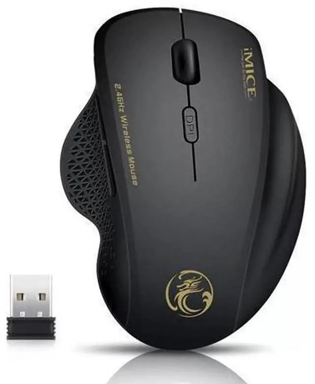 Main image of 2.4GHz Wireless Optical Gaming Mouse with 6 Programmable Buttons, Mini USB Receiver Ergonomic Wireless Computer Mice Compatible with PC, Laptop, Notebook for Office & Gaming Use