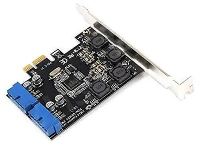 Alt view image 5 of 5 - PCI-E X1 to Dual 19Pin USB 3.0 Internal Header Expansion Card, PCI Express to 2-Port 20Pin USB3.0 Front Panel Adapter Card for Desktop PC Case Front USB Port Extension