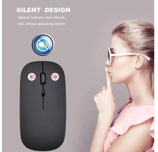 Alt view image 4 of 7 - 2.4G Wireless Rechargeable Silent Office Mouse with Type-C Charging Port, Quiet Click Wireless Computer Mice Compatible with Desktop PC, Laptop, Notebook for Daily Office Work