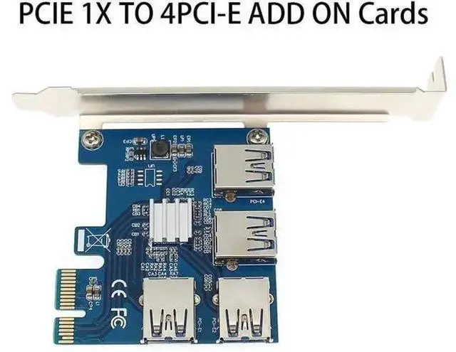 Alt view image 2 of 6 - PCIe 1 to 2 PCI-E 1X Slots Riser Port Multiplier Card, Mini ITX External PCIe Expansion Adapter Card, PCI Express Splitter Card for BTC LTC Mining Machines, Supports Multi-Device Expansion