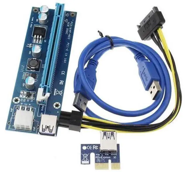 Alt view image 6 of 6 - PCIe 1 to 2 PCI-E 1X Slots Riser Port Multiplier Card, Mini ITX External PCIe Expansion Adapter Card, PCI Express Splitter Card for BTC LTC Mining Machines, Supports Multi-Device Expansion