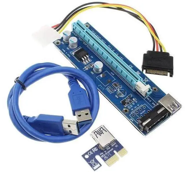 Alt view image 4 of 6 - PCIe 1 to 2 PCI-E 1X Slots Riser Port Multiplier Card, Mini ITX External PCIe Expansion Adapter Card, PCI Express Splitter Card for BTC LTC Mining Machines, Supports Multi-Device Expansion