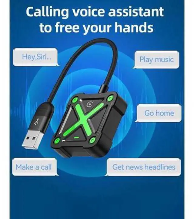 Alt view image 4 of 5 - Green Mini Wireless CarPlay Adapter for iPhone iOS 10+, Bluetooth Wireless Dongle Convert Factory Wired CarPlay to Wireless, Plug & Play Low Latency Car Play USB Adapter for Vehicles with OEM Wired