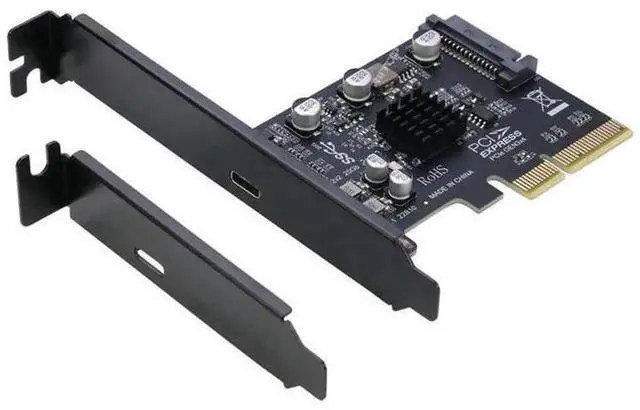 Alt view image 2 of 7 - PCIe 4X to USB 3.2 Gen2x2 Type-C Expansion Card, 20Gbps Data Only PCI Express Adapter with Low Profile Bracket for Desktop PC, Support Windows macOS Linux