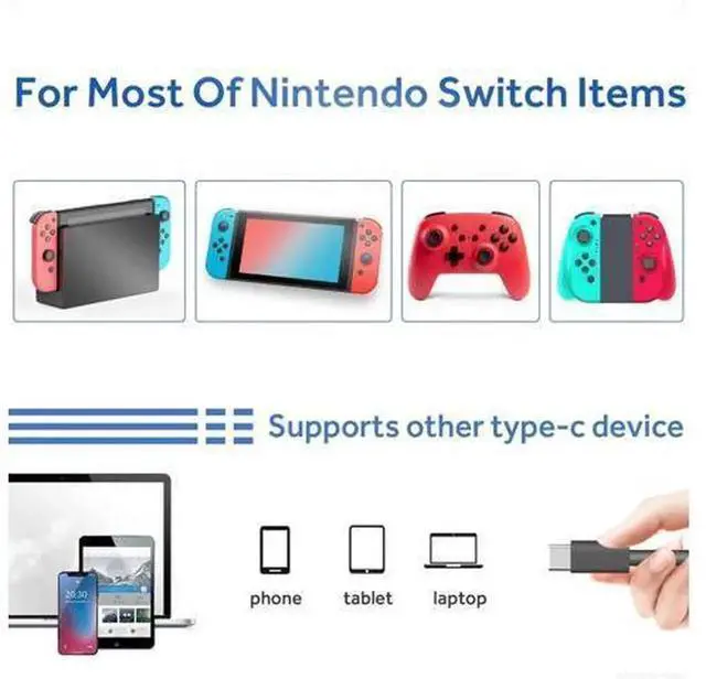 Alt view image 5 of 7 - 15V 2.6A AC Power Adapter Replacement Charger for Nintendo Switch, Switch Lite, Switch Dock & Pro Controller, Wall Charger with 5FT USB-C Cable, Supports TV Dock Mode