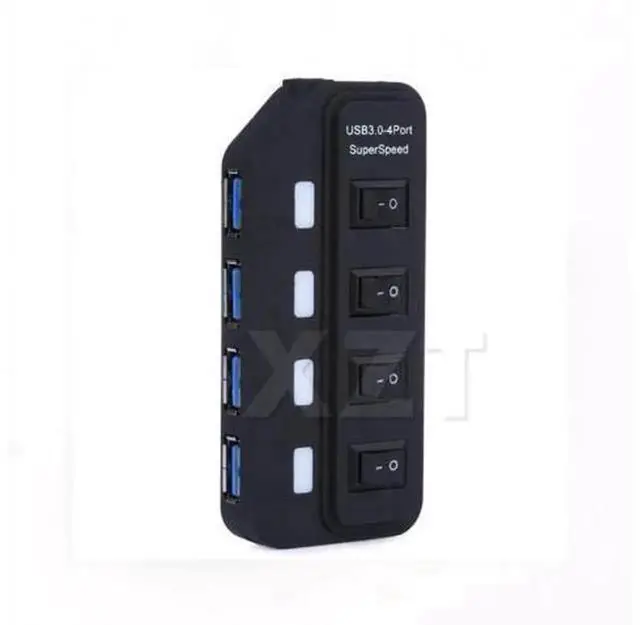 Main image of 4 Port USB 3.0 Hub with Individual Power Switches, High Speed USB Splitter Expansion Adapter Portable USB Hub for Desktop PC Laptop