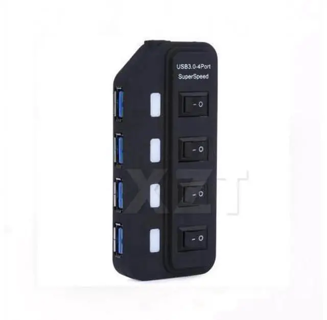 Alt view image 4 of 6 - 4 Port USB 3.0 Hub with Individual Power Switches, High Speed USB Splitter Expansion Adapter Portable USB Hub for Desktop PC Laptop