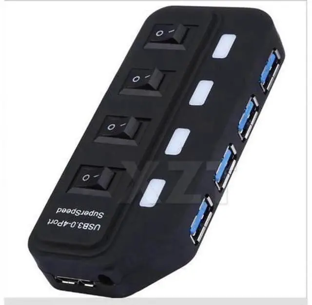 Alt view image 6 of 6 - 4 Port USB 3.0 Hub with Individual Power Switches, High Speed USB Splitter Expansion Adapter Portable USB Hub for Desktop PC Laptop