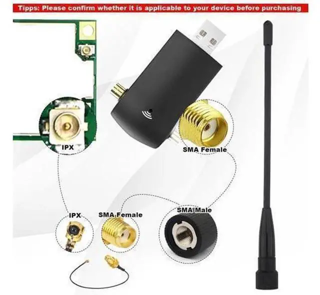 Alt view image 5 of 5 - 2 Sets 10dBi 915MHz LoRa Soft Whip Meshtastic Antenna Kit, 7 Inch Long Range SMA Male Omni Antenna with MHF1 Extension Cable Adapter for Meshtastic Devices
