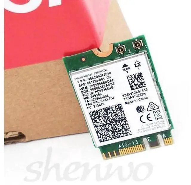 Main image of 01AX704 Intel Dual Band Wireless-AC 8265 NGFF M.2 WiFi Bluetooth 4.2 Card, 867Mbps 2x2 MU-MIMO Wireless LAN Adapter for Laptop Notebook