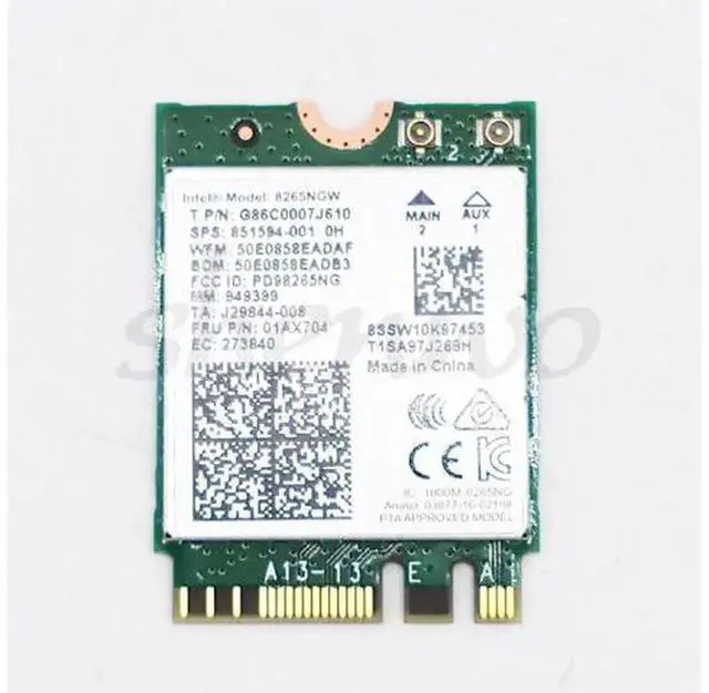 Alt view image 3 of 3 - 01AX704 Intel Dual Band Wireless-AC 8265 NGFF M.2 WiFi Bluetooth 4.2 Card, 867Mbps 2x2 MU-MIMO Wireless LAN Adapter for Laptop Notebook