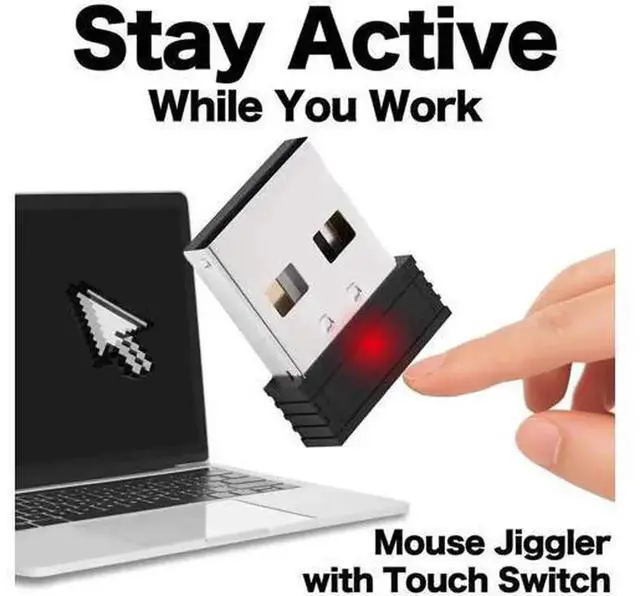 Alt view image 7 of 7 - Undetectable Mouse Jiggler with Touch Switch, Japan Designed USB Mouse Mover, 1-Pixel Tiny Cursor Movement, Plug and Play, No Extra Software Required