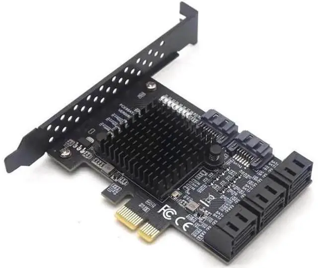 Main image of 8-Port SATA 3.0 PCIe Expansion Card, PCI Express to 8 SATA III Adapter with Heat Sink, Marvell 88SE9215 Chip for Desktop Hard Drives HDD Storage Expansion
