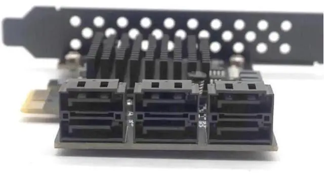 Alt view image 3 of 6 - 8-Port SATA 3.0 PCIe Expansion Card, PCI Express to 8 SATA III Adapter with Heat Sink, Marvell 88SE9215 Chip for Desktop Hard Drives HDD Storage Expansion