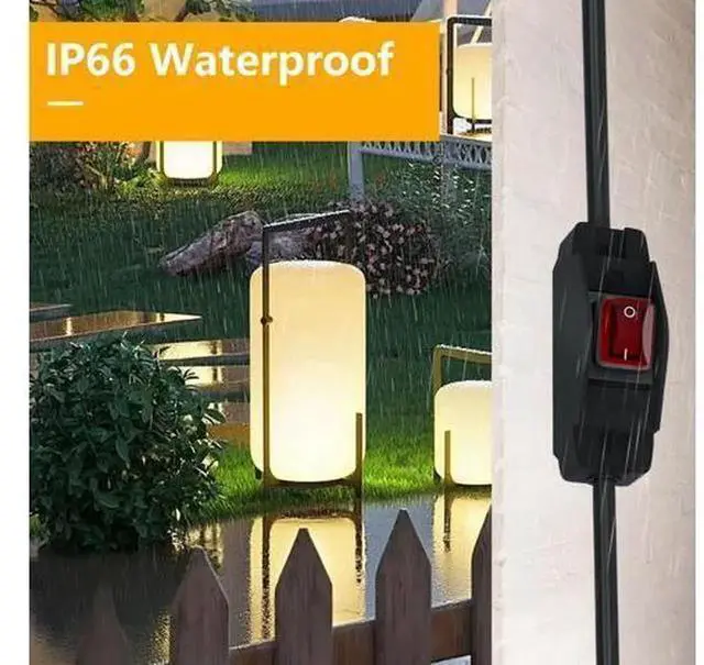 Alt view image 6 of 7 - 3FT Outdoor Waterproof 3-Prong Extension Cord with On/Off Switch, 14/3 SJT 15A 125V 1875W Grounded Power Extension Cable