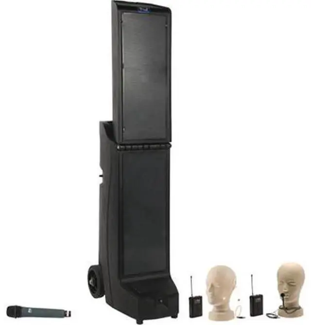 Main image of Anchor Audio Bigfoot Triple PA Package, Equipped with WH-80000 Wireless Handheld Mic, CM-60 Lavalier Collar Mic & EM-TA4F UltraLite Microphone for Speech & Event Use