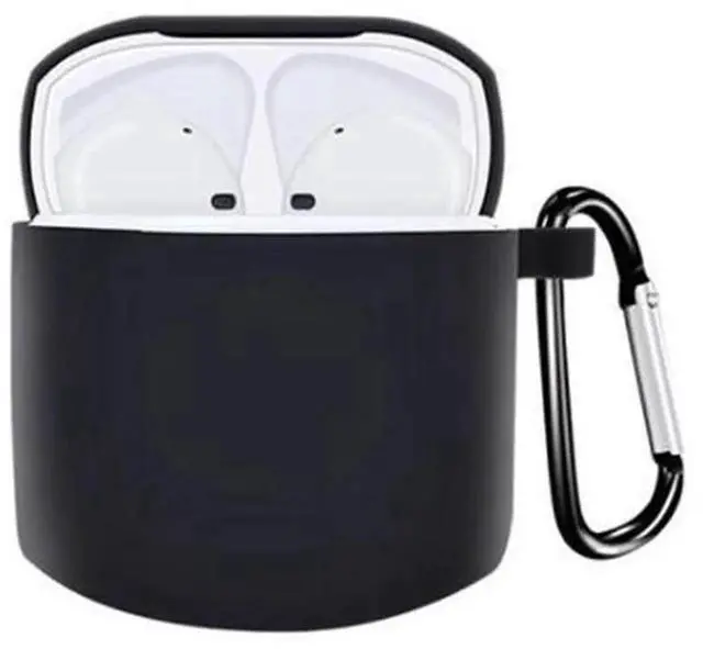 Main image of Black Silicone Earphone Protective Case, Waterproof Shockproof Cover with Anti-Lost Buckle Compatible with Bluetooth Wireless Earbuds