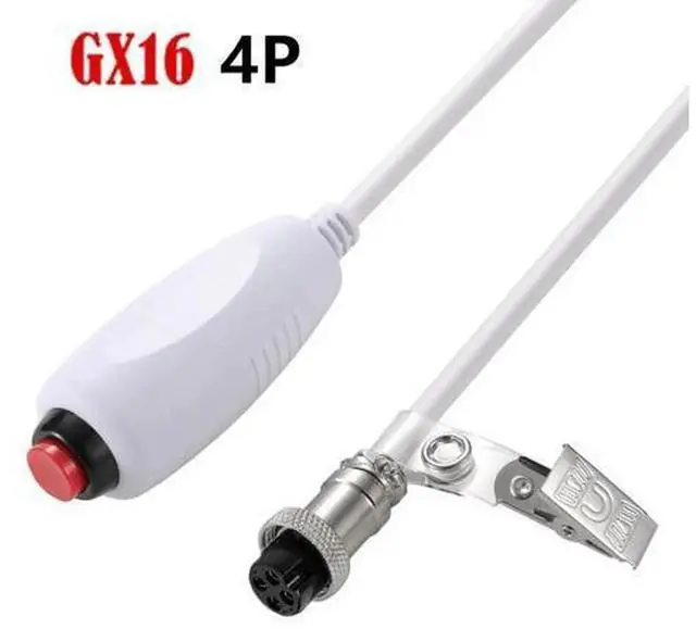 Alt view image 2 of 5 - 3M 9.8FT Normally Open Red Momentary Nurse Call Cord with GX16 2-Pin 4P Connector, Patient Emergency Push Button Cable for Hospital Ward Call System