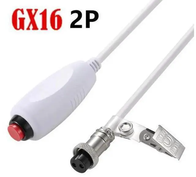 Alt view image 3 of 5 - 3M 9.8FT Normally Open Red Momentary Nurse Call Cord with GX16 2-Pin 4P Connector, Patient Emergency Push Button Cable for Hospital Ward Call System